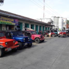 Jeeps ("Willys") im Stadtzentrum von Santa Rosa de Cabal - Bereit zur Abfahrt zur Therme